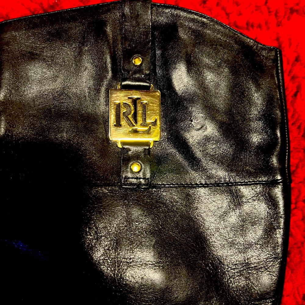 RLL Ralph Lauren black leather riding boots. Size 8